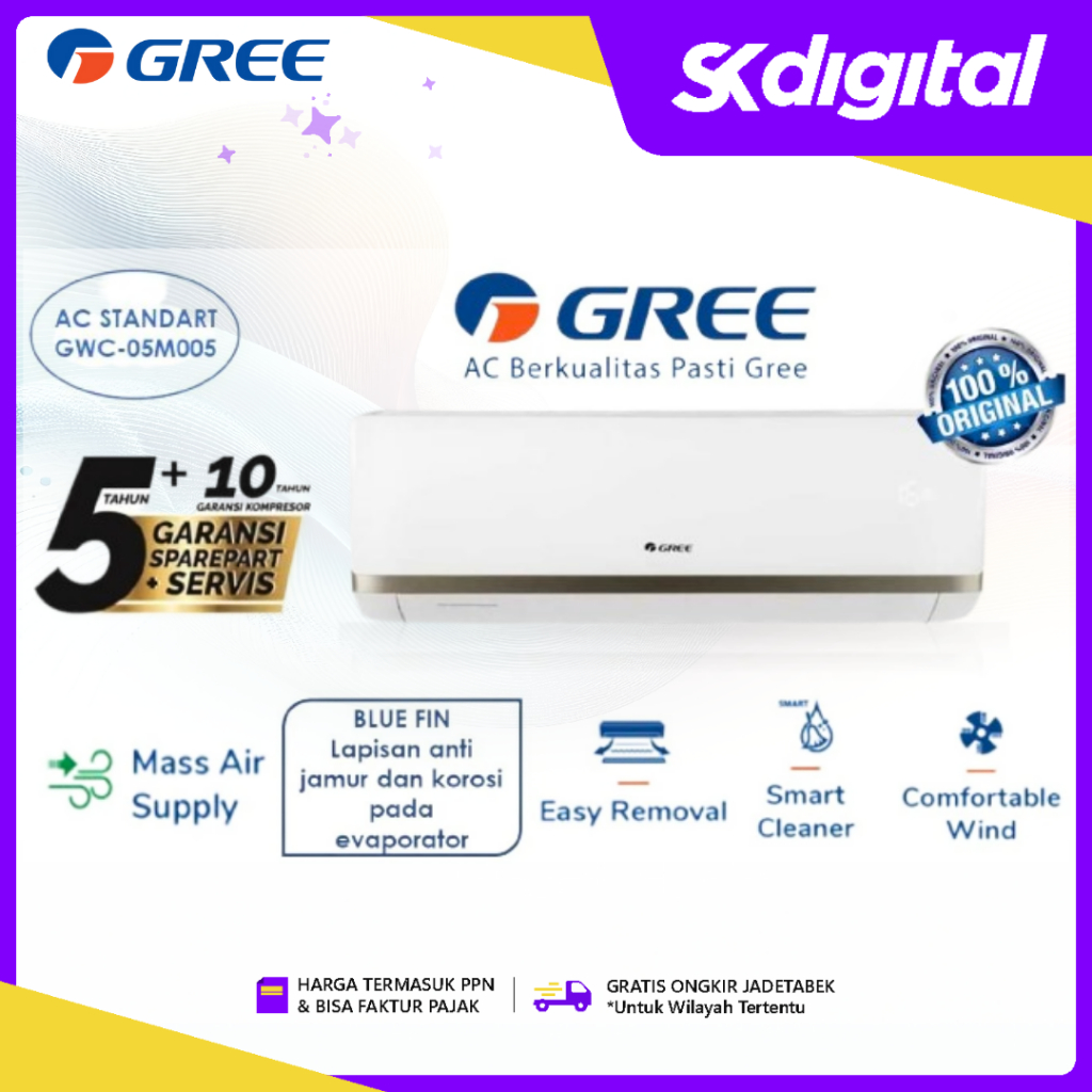 AC GREE GWC-05M005S/A AC Standard 1/2PK Smart Cleaner GWC 05M005S/A