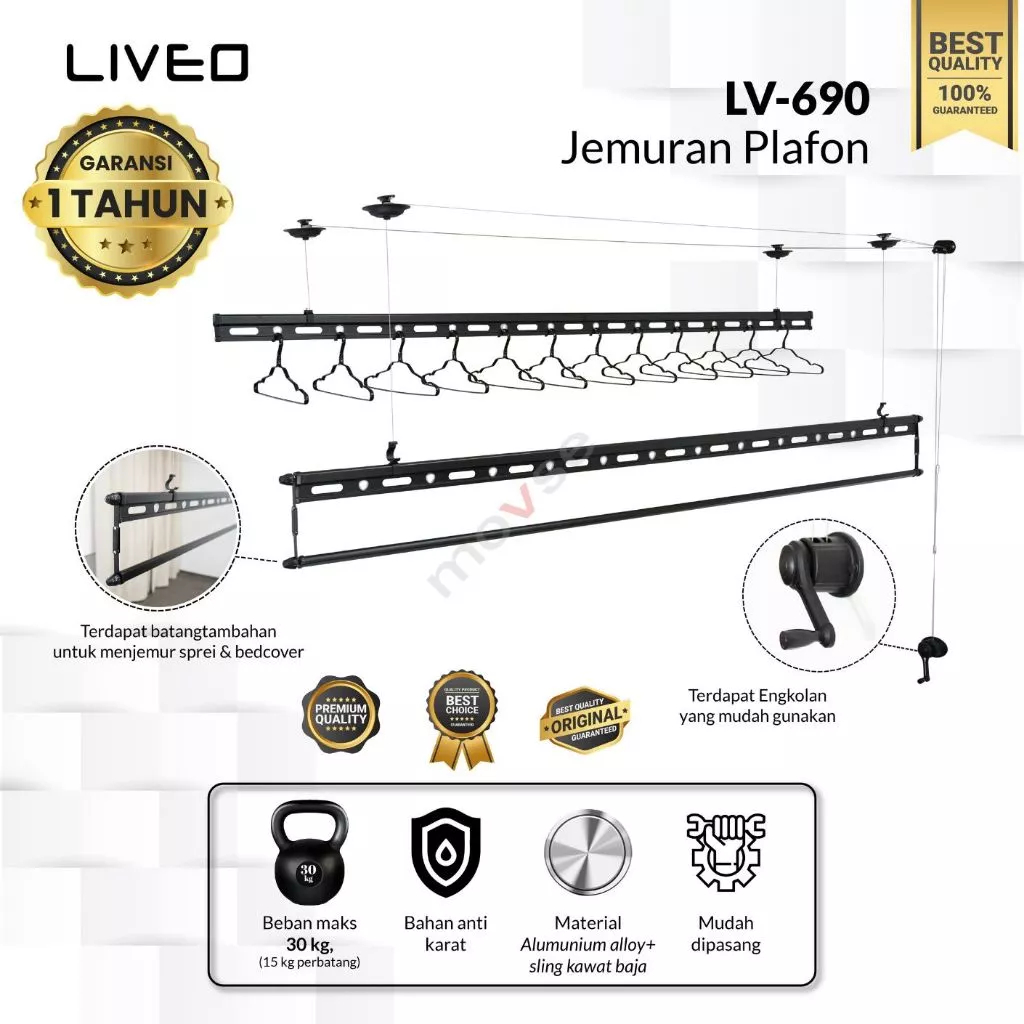 Liveo - Jemuran Lifting LV-690B - Jemuran Plafon