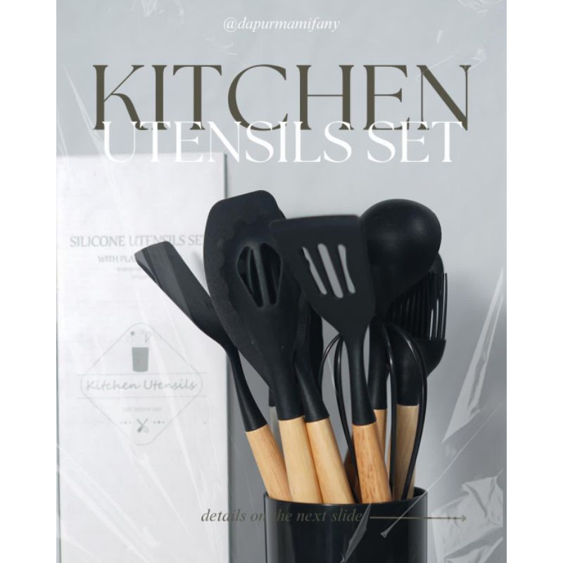 SILICONE UTENSILS SET// SET SENDOK MASAK