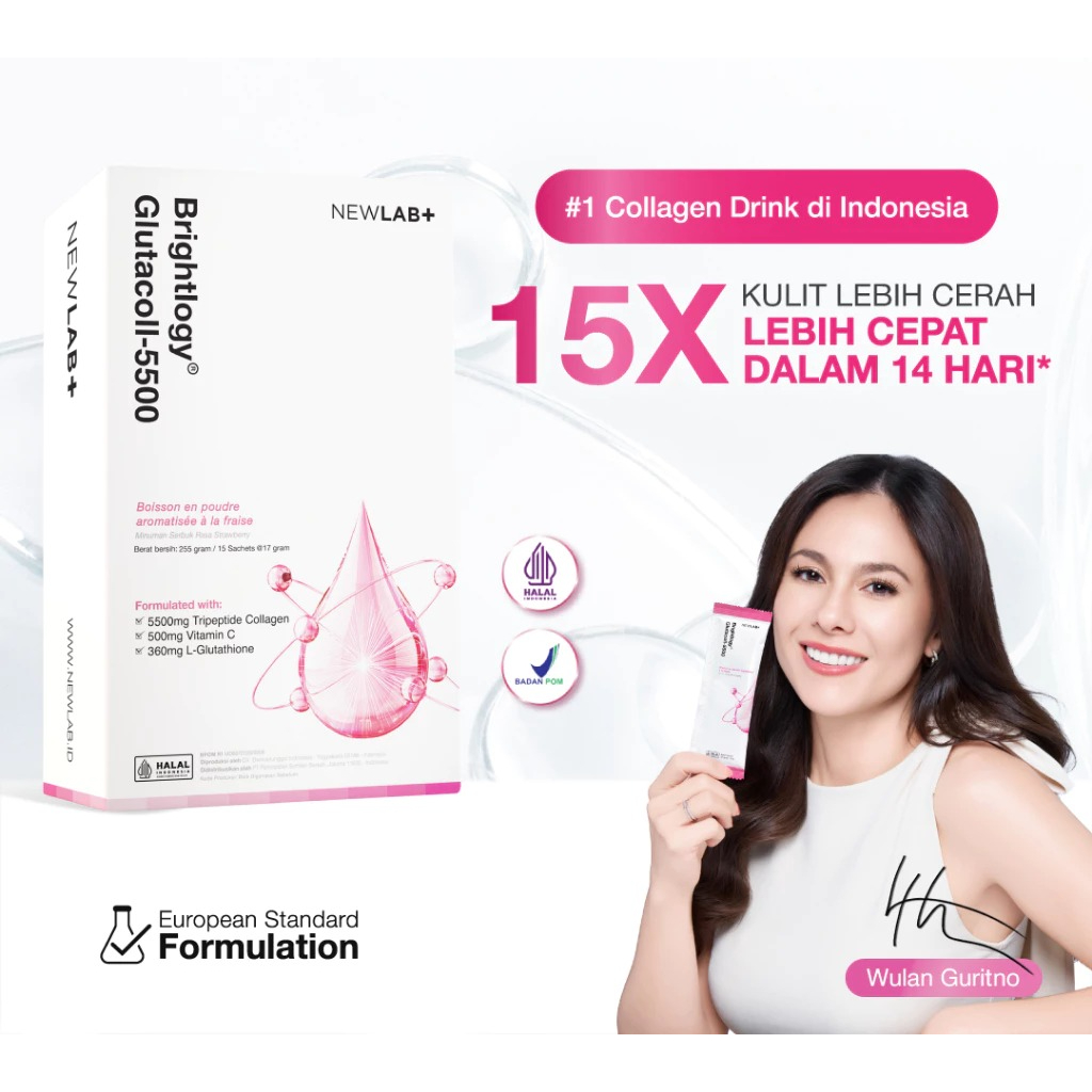 NEWLAB Brightlogy C-Gluta 360 | Minuman Glutathione BPOM untuk Pemutih Badan | Glutathione Whitening