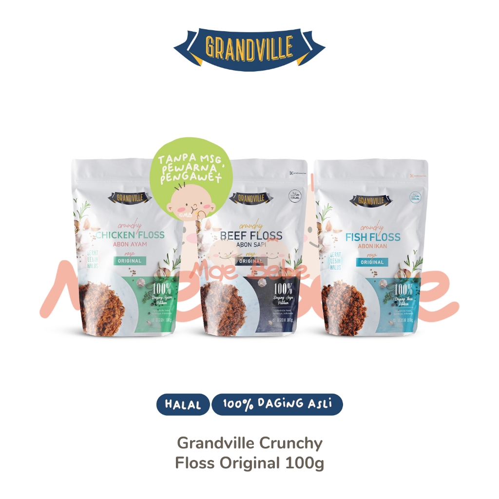 

Grandville Abon Crunchy Original Topping Protein Hewani MPASI Makanan Anak Tanpa MSG Pengawet 100g