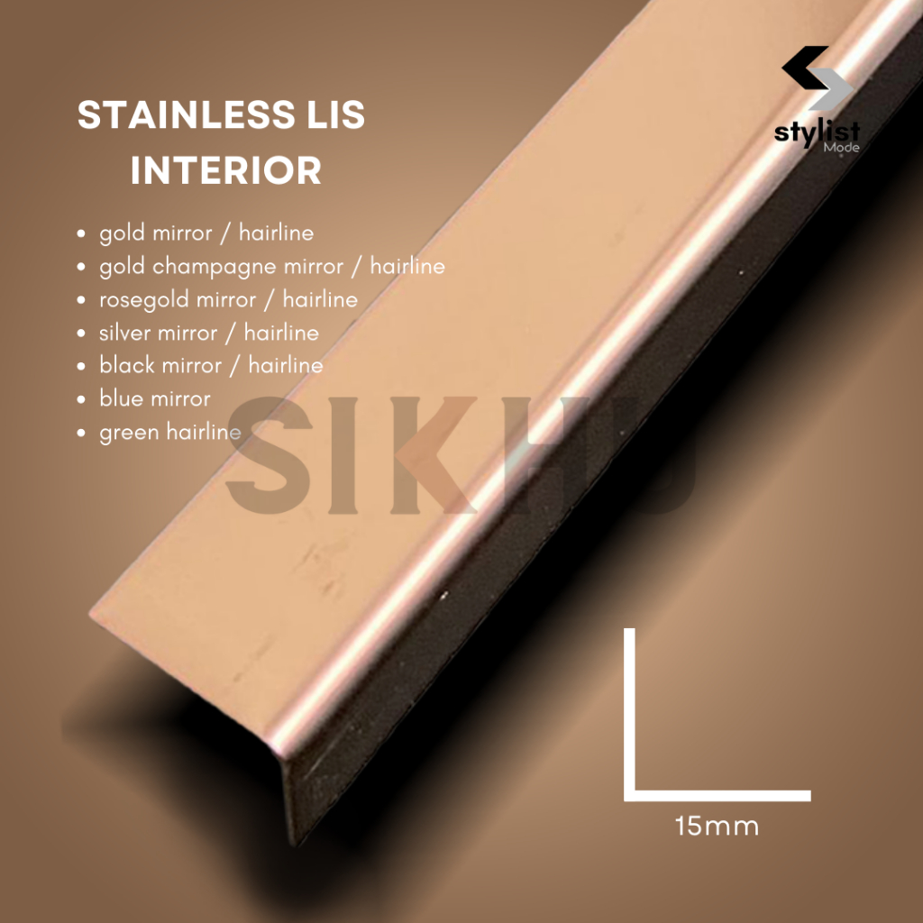 Stainless Lis Interior | Siku L ROSEGOLD 15 x 15mm