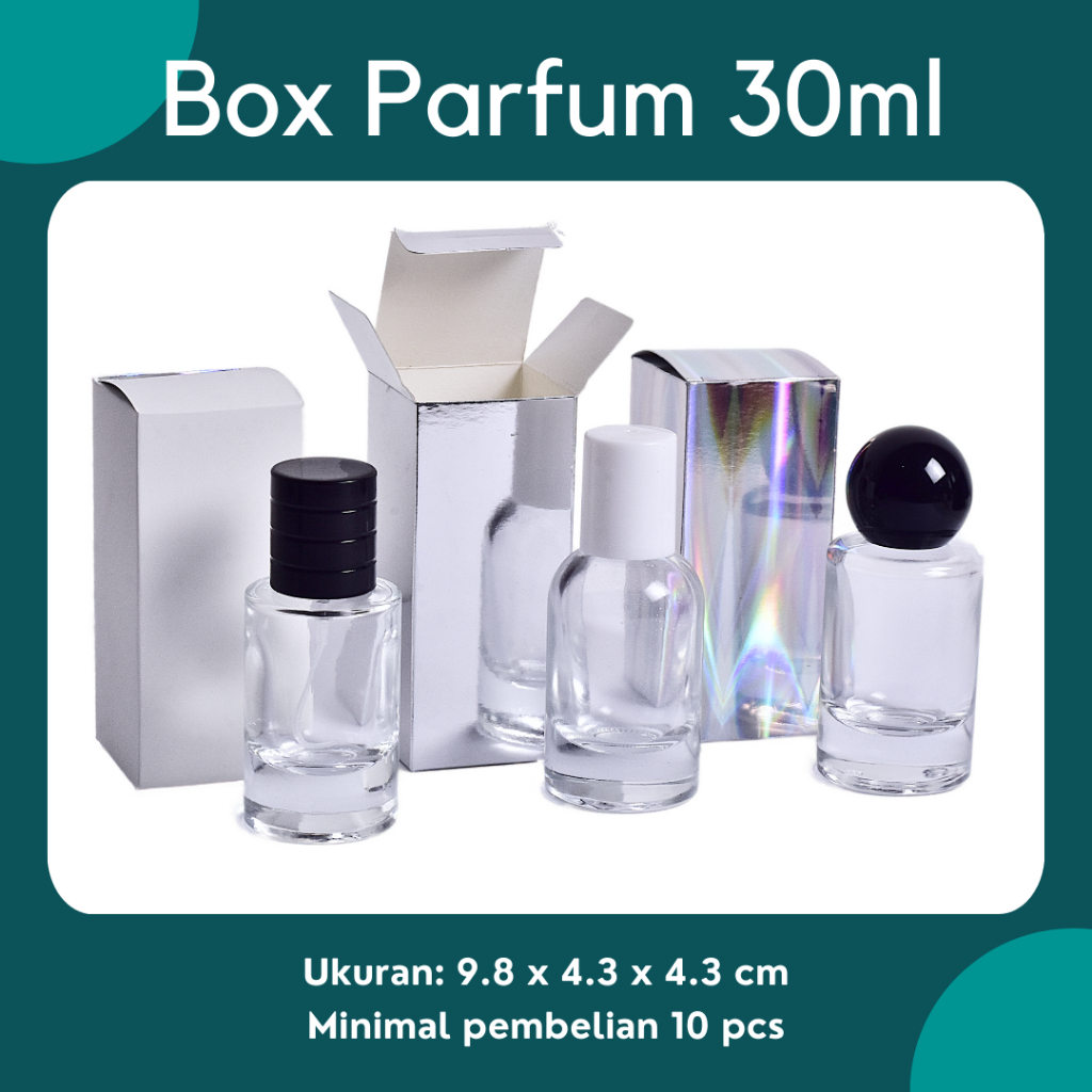 

(10pcs) Kemasan Parfum Mewah 30ml 35ml Packaging Polos Putih Ivory - Metalize - Rainbow