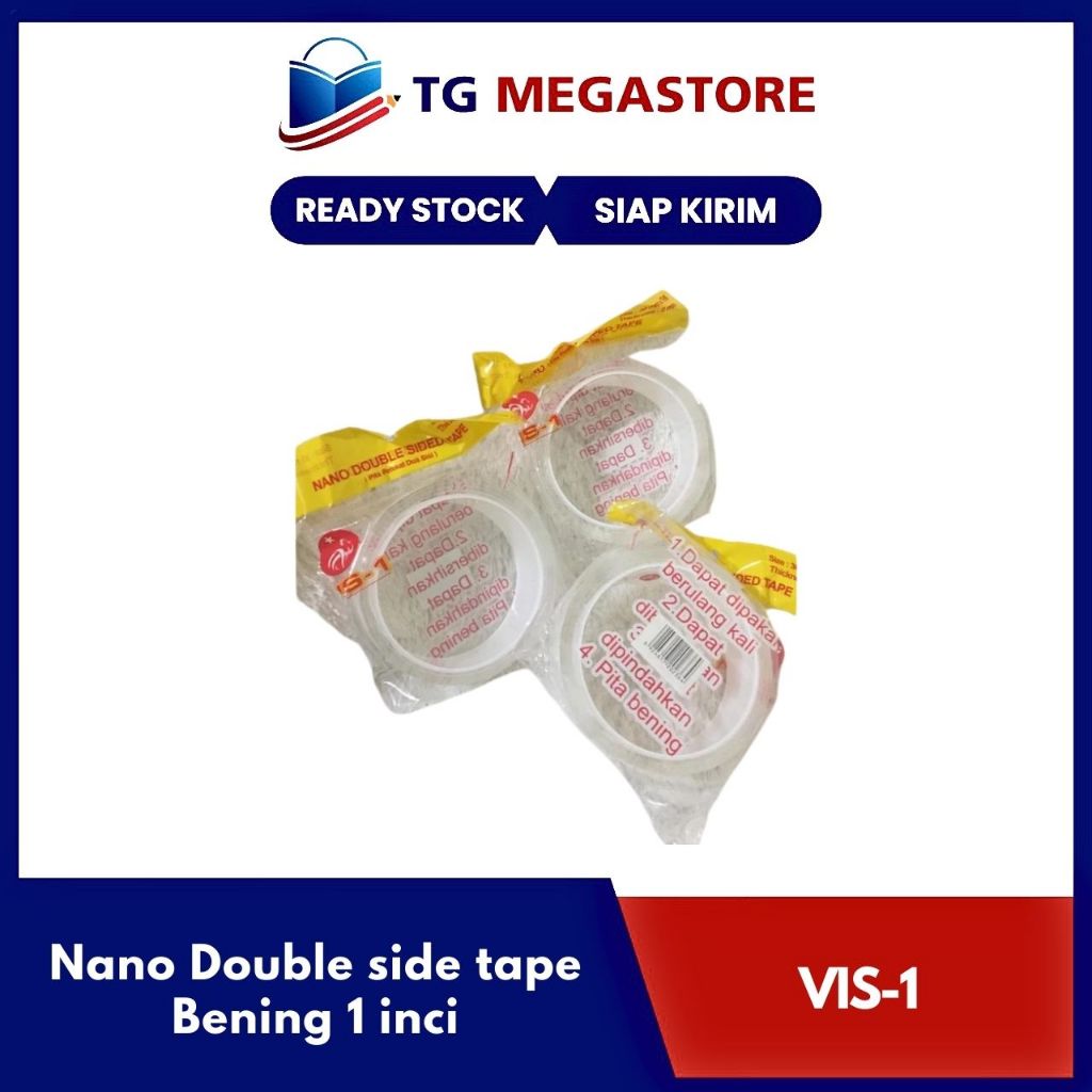 

Nano Double side tape Vis-1 / Doubletape Nano Bening 1 inci