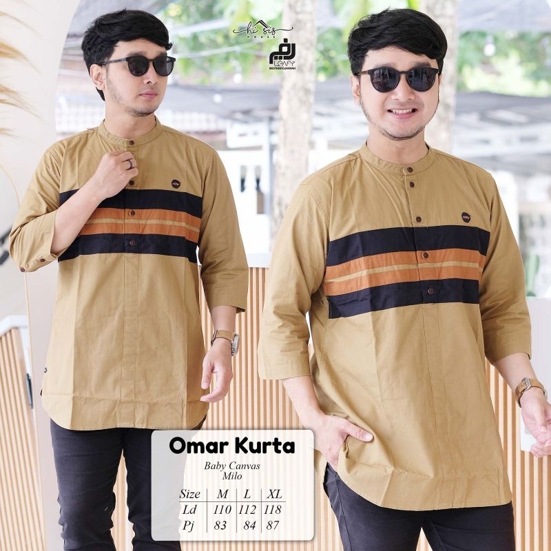 Restok Koko Omar Kurta original leafy by hi sis