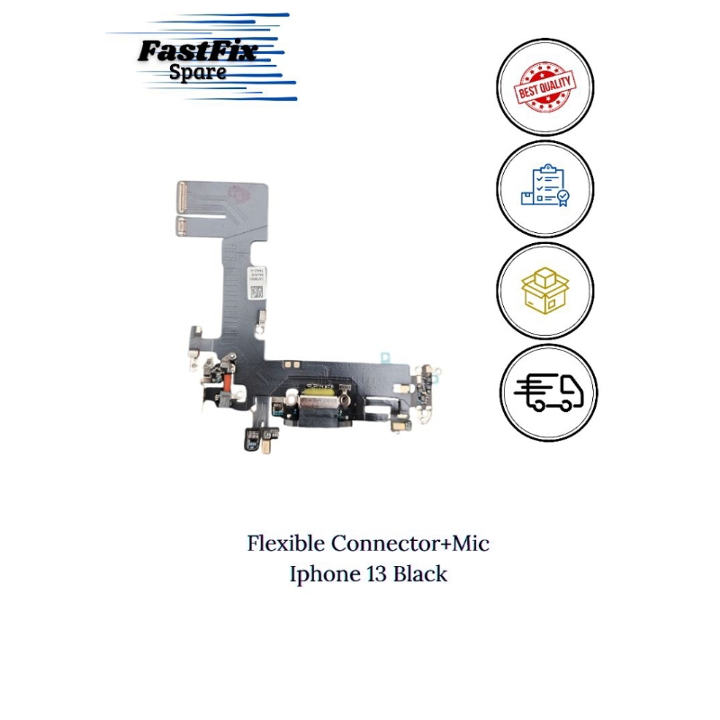 FLEXIBLE ORIGINAL CONNECTOR+MIC IPHONE 13 BLACK