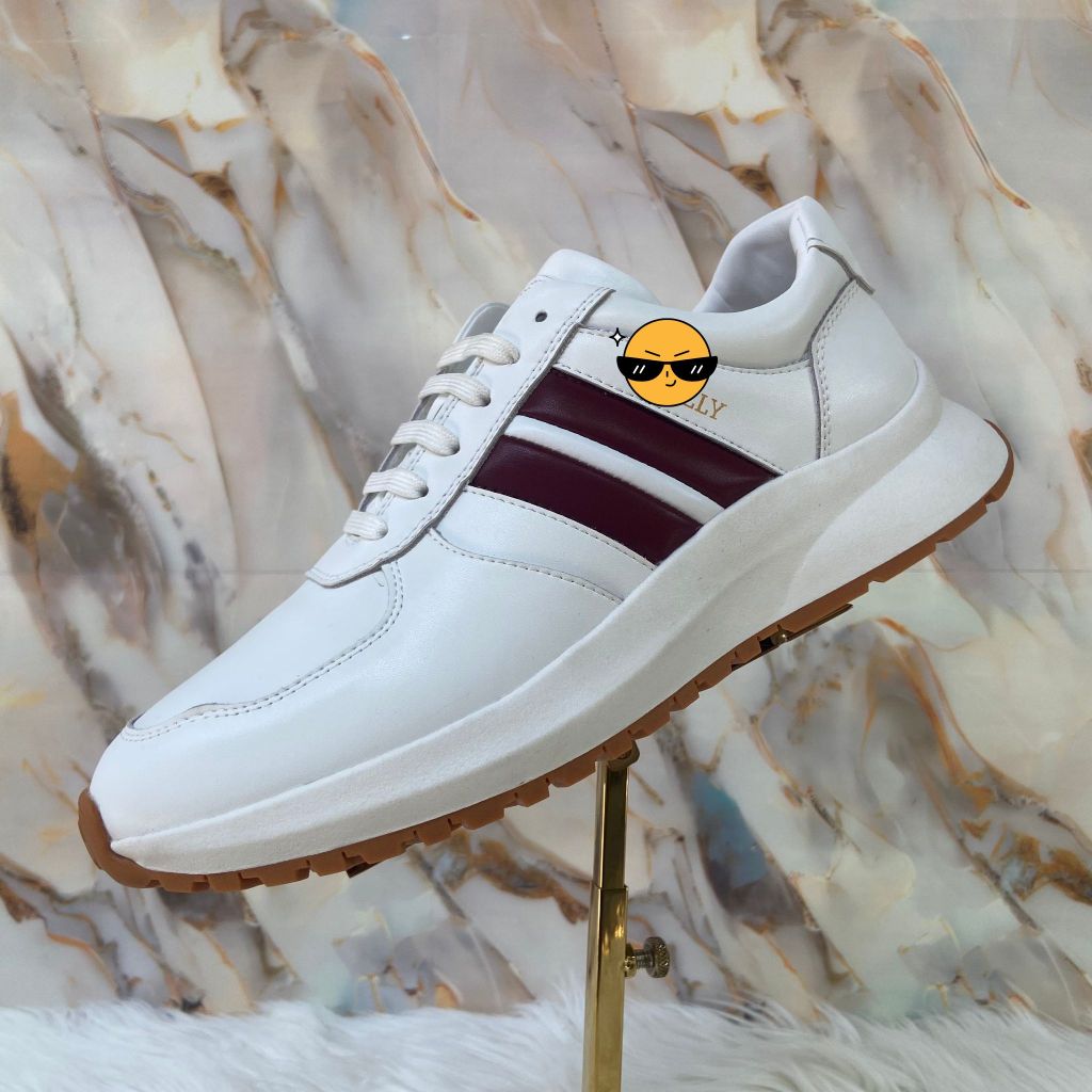 Sepatu Itali Pria Sport White Kulit Bal