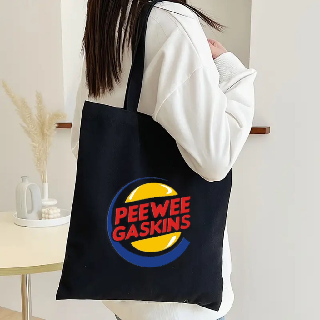 Interessante Tote bag resleting Totebag Kanvas Polos PeeWee Gaskins Series Kapasitas Besar Tas Kulia