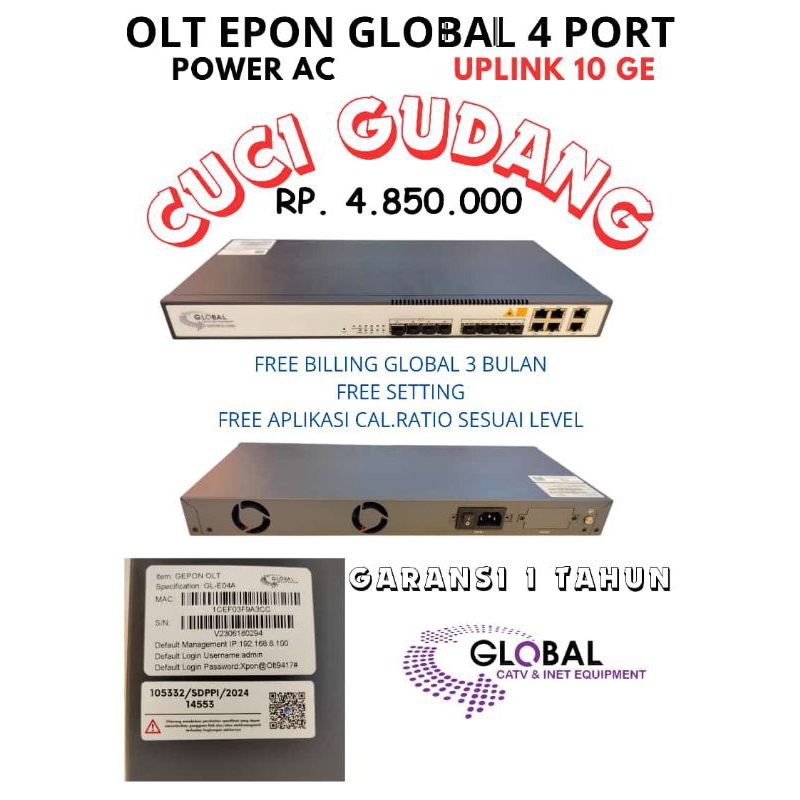 OLT EPON GLOBAL 4 PORT PROMO AC POWER