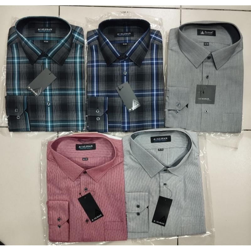 Alisan Kemeja Formal Big Size 18 & 18.5 Lengan Panjang Reguler