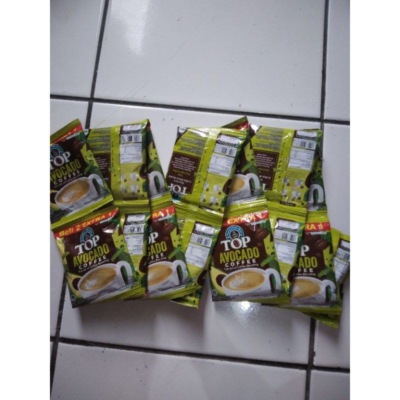 

Top Coffee Avocado Kemasan 1 Renceng isi 15 Sachet