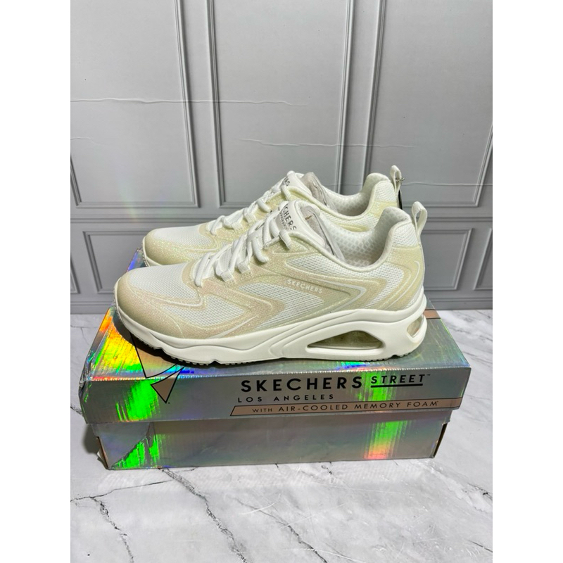 SIZE 37 SEPATU SKECHERS TRES AIR UNO 177411WHT WHITE PUTIH WOMEN ORIGINAL