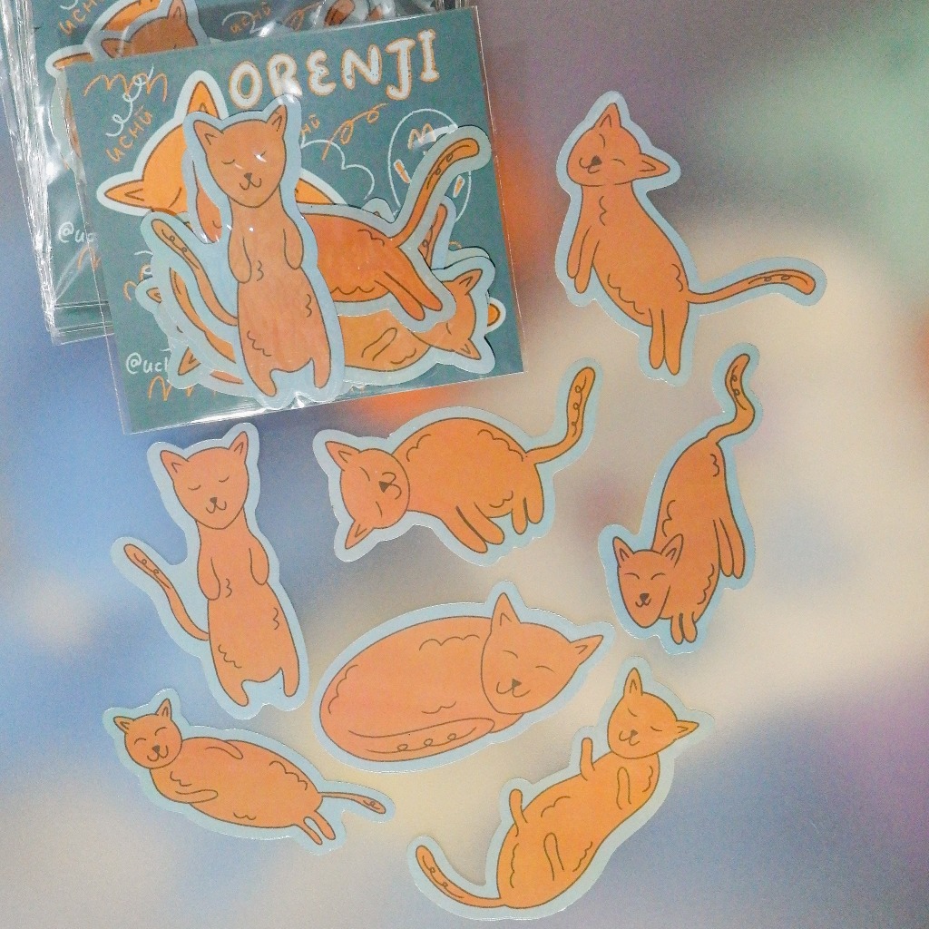 

Orenji The Cat Big Sticker Set UCHU