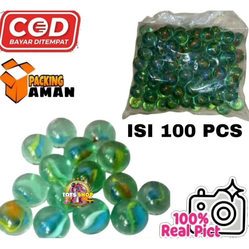 COD PROMO (100 PCS) BELIMBING MAINAN MURAH ANAK KELERENG MATA KUCING / MAINAN GUNDU KELERENG