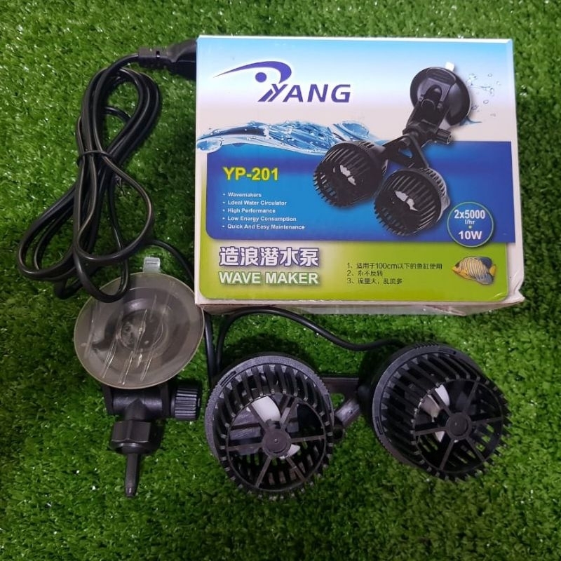 YANG YP 201 YP201 Double Fan Wavemaker 5000x2 10W Alat Pembuat Arus Ombak Aquarium Kolam Ikan Hias