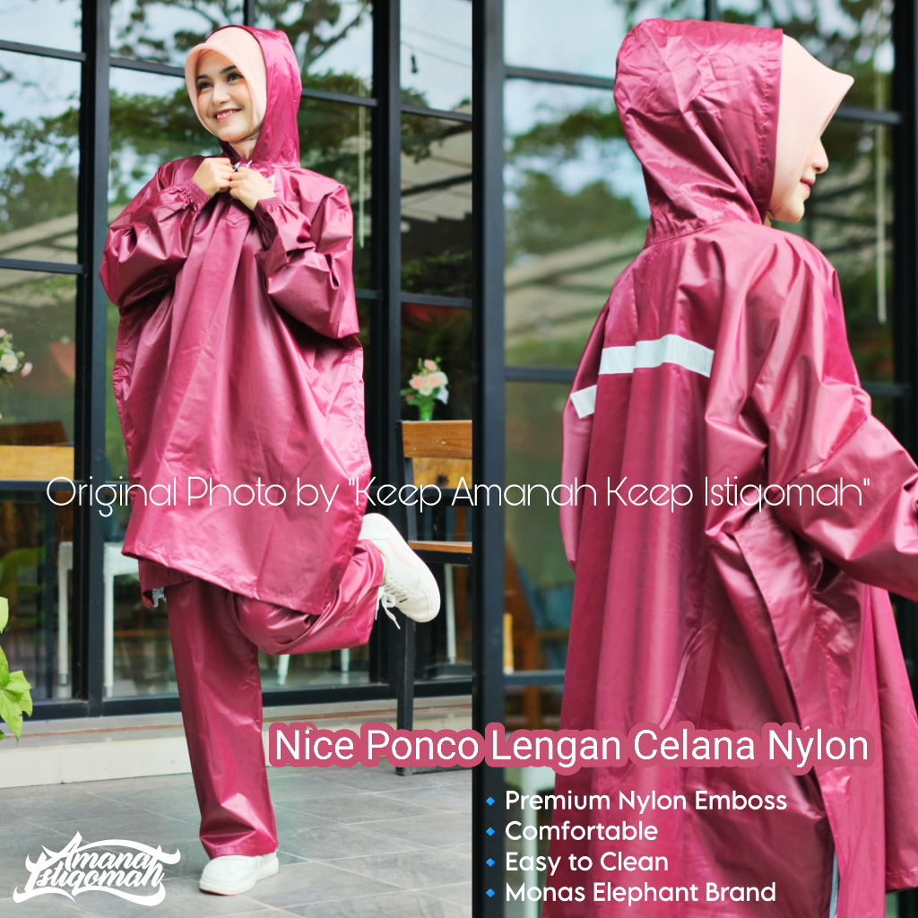 Nice N26 Ponco Lengan Celana Mantol Jas Hujan Nylon Monas