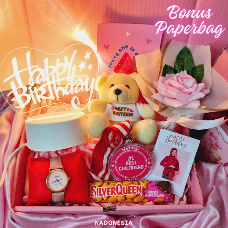 

Kado Jam Tangan Cewek / Hampers Ulang Tahun Birthday Giftbox / Hadiah Ultah Pink