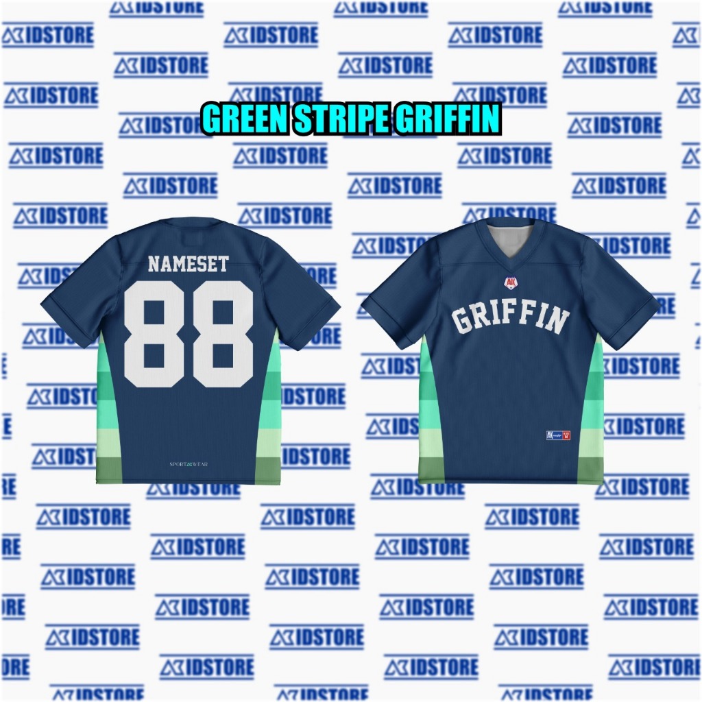 JERSEY BASSBALL GREEN STRIPE GRIFFIN PRINTING