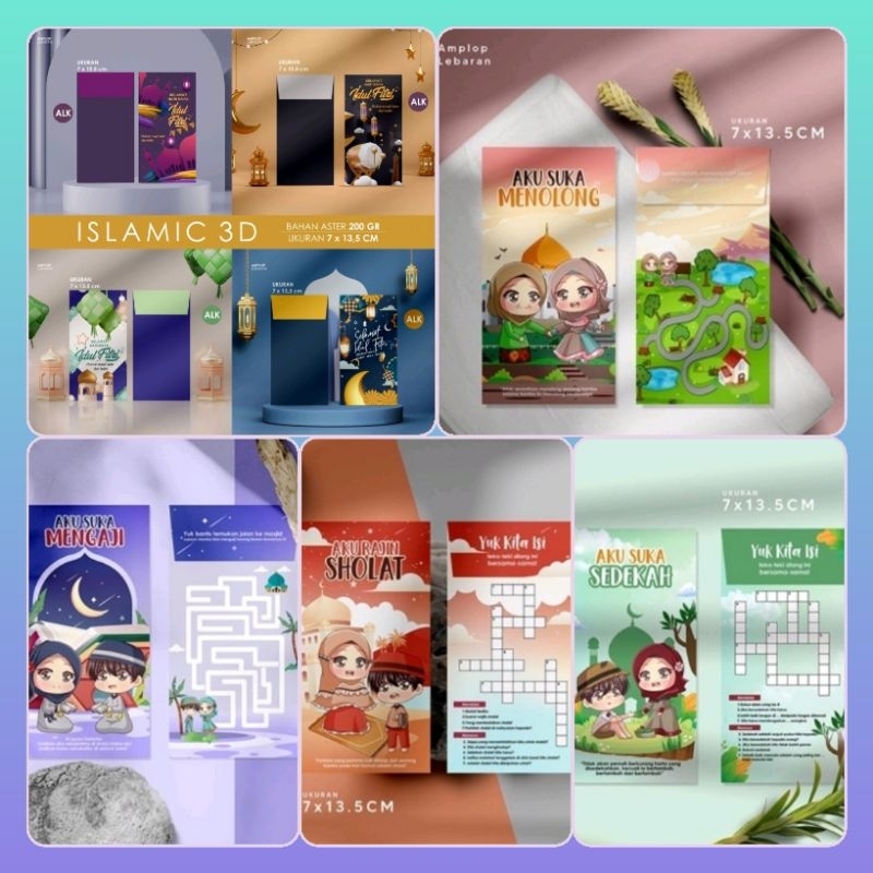 

1 set 5pcs kertas angpao Idul fitri lebaran