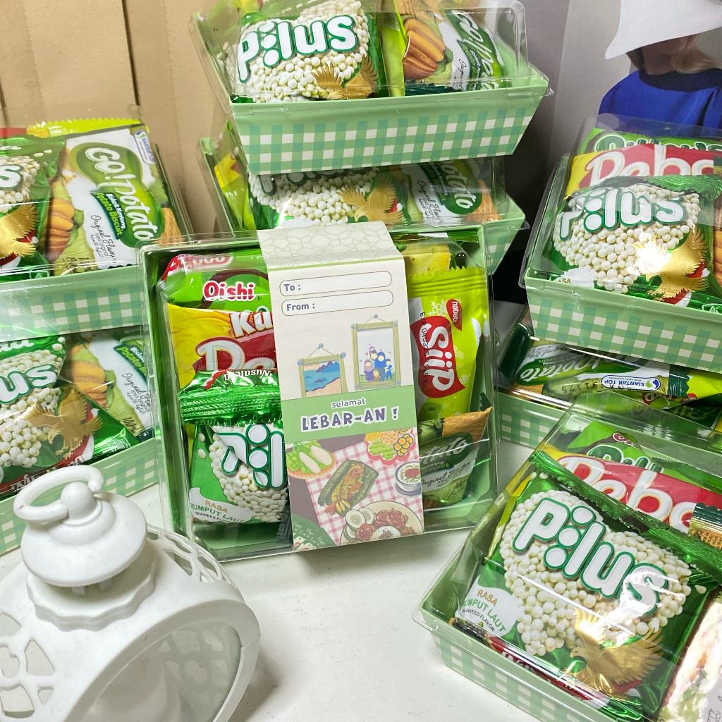 

GIFT SNACK KEMASAN MIKA | BISA CUSTOME STICKER | GIFT SNACK | GIFT LEBARAN | HADIAH IDUL FITRI
