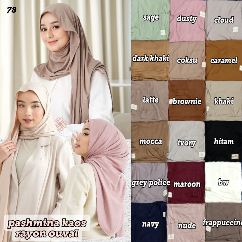 Pashmina kaos rayon oval | pasmina kaos oval belakang | pasmina oval by adifa