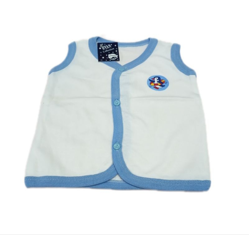 Ryan Collection Baju Buntung Bayi Baru lahir putih lis (1pcs)