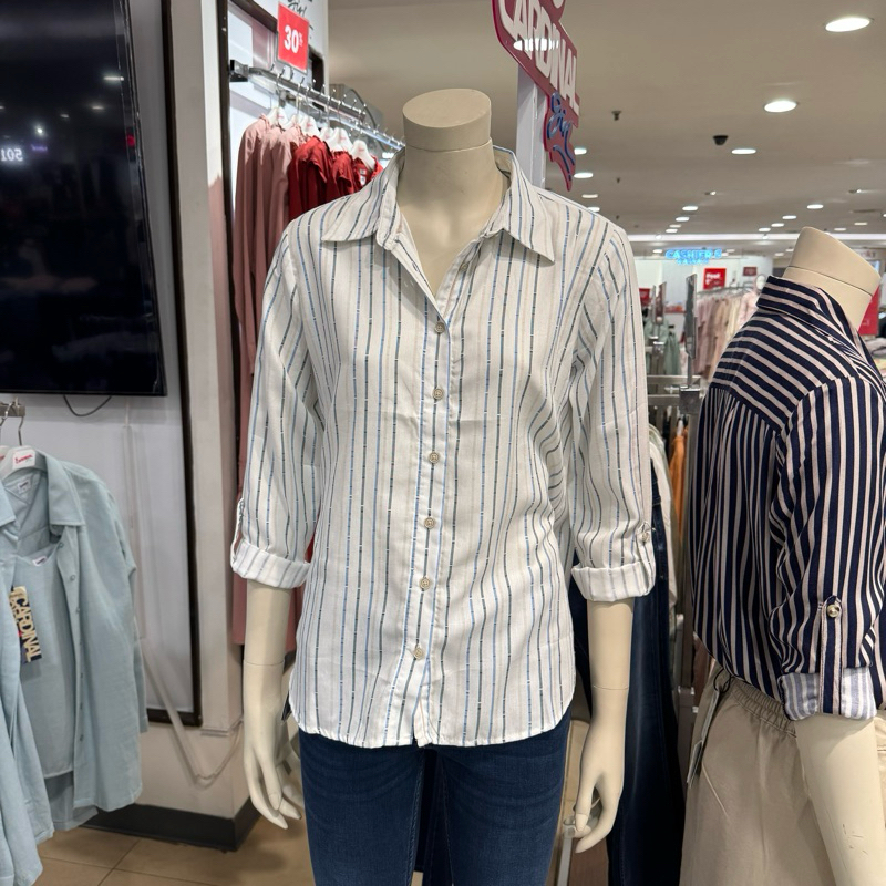 CARDINAL GIRL - NEW Kemeja Salur Putih Wanita (S-XXL)