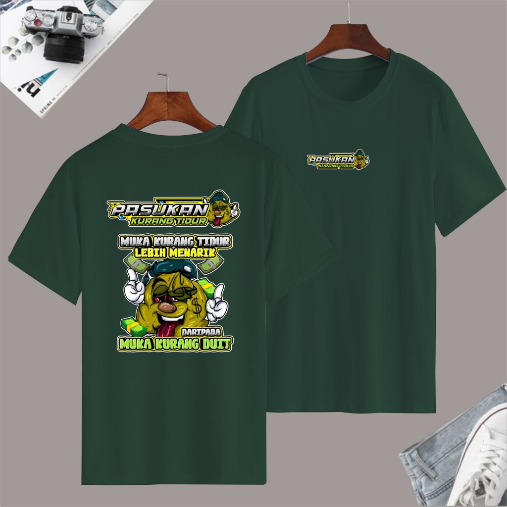kaos distro sablon depan belakang kata kata keren pasukan kurang tidur bisa  cod