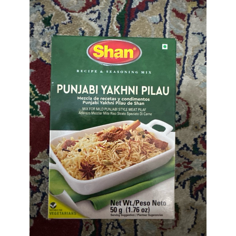 

Shan Punjabi Yakhni Pilau / bumbu kebuli import