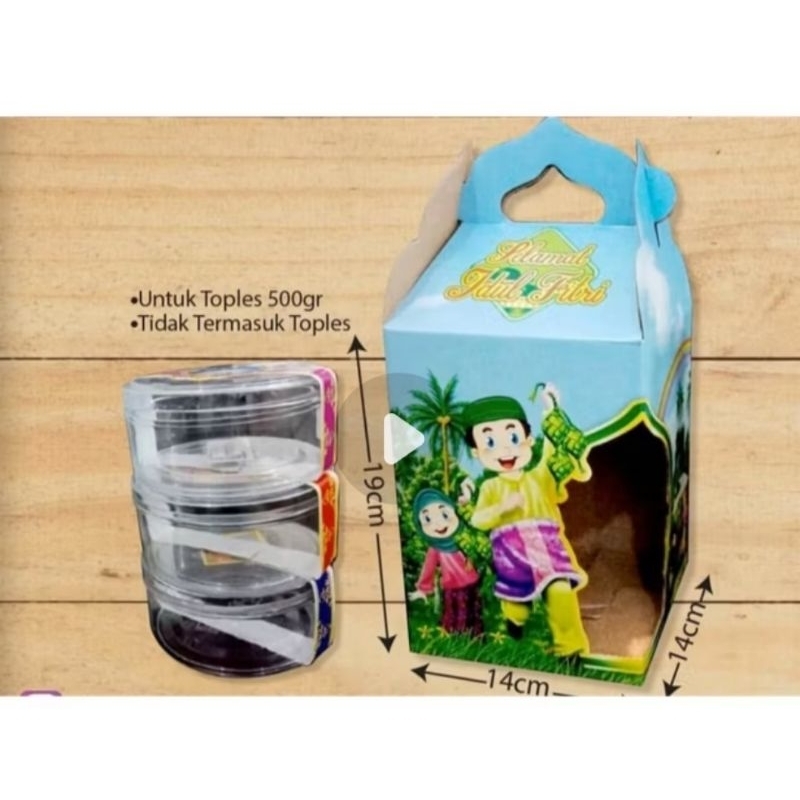 

box hampers dus packaging idul Fitri buat toples 3 isi 1 pcs