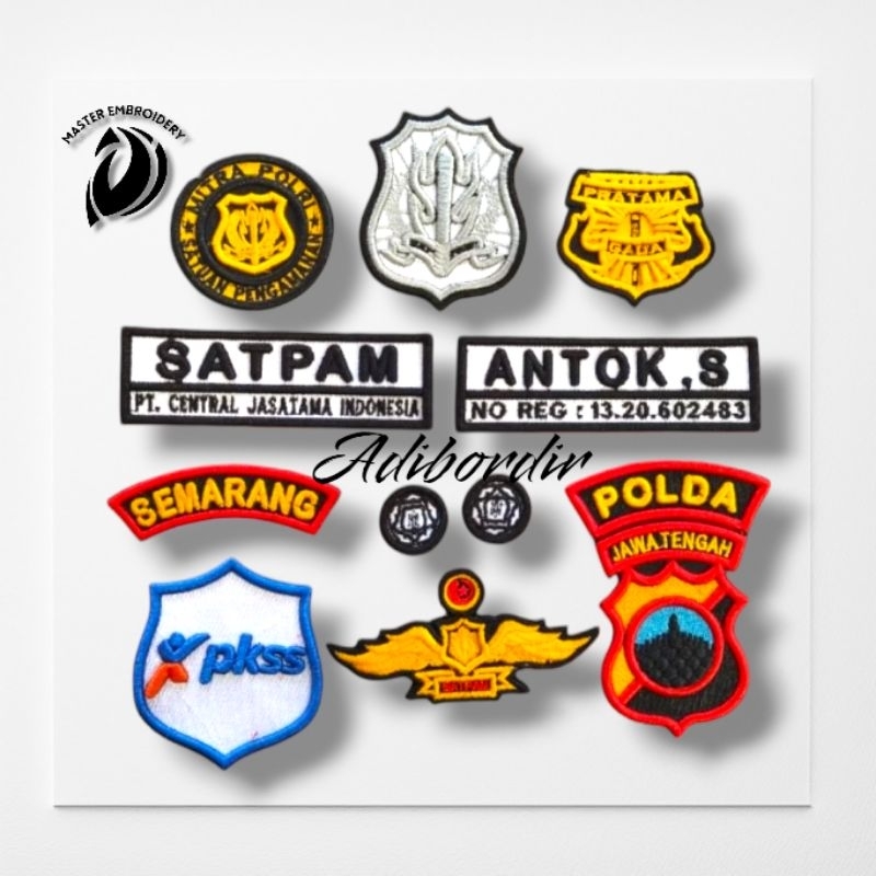 LOGO BORDIR SATPAM TIMBUL 3D BISA COSTUM