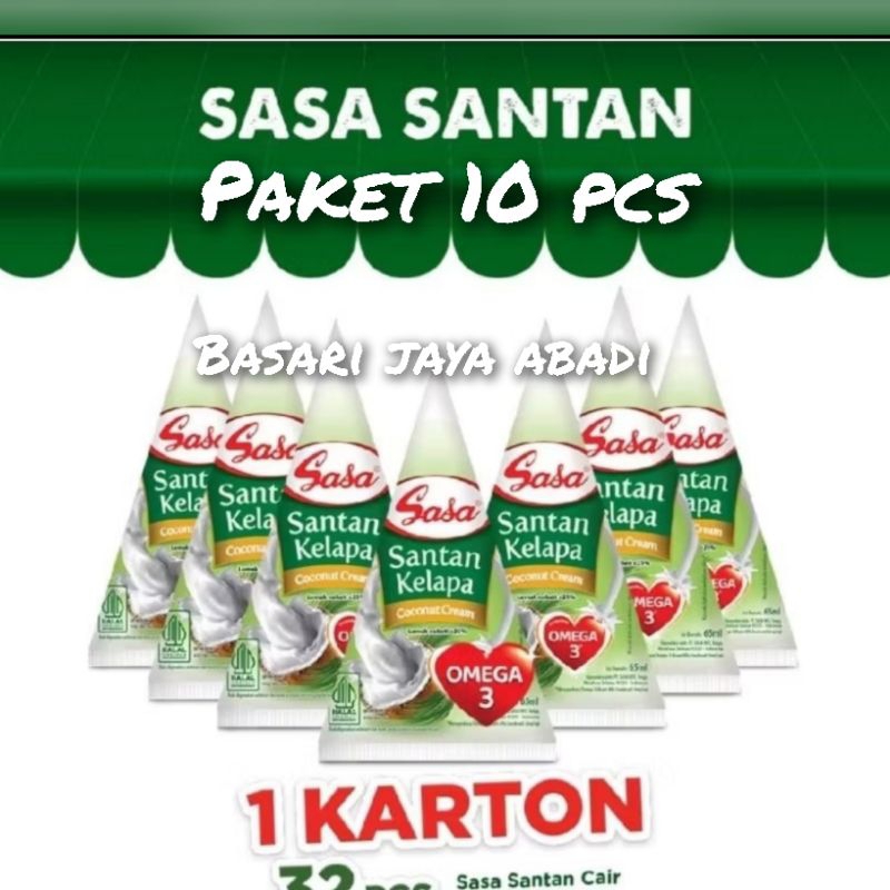 

sasa santan kelapa 65ml paket 10 pcs dengan omega3