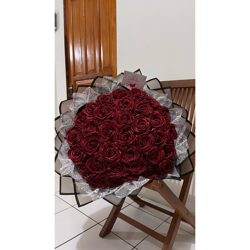 Buket Pita Satin/Buket Mawar Satin