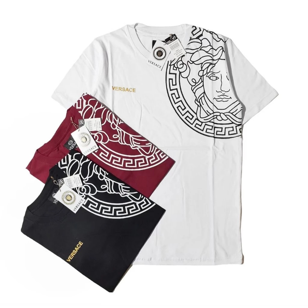 Baju Distro Versace Combed 24s Full Print / Kaos Distro Lengan Pendek / Unisex Untuk Pria dan Wanita