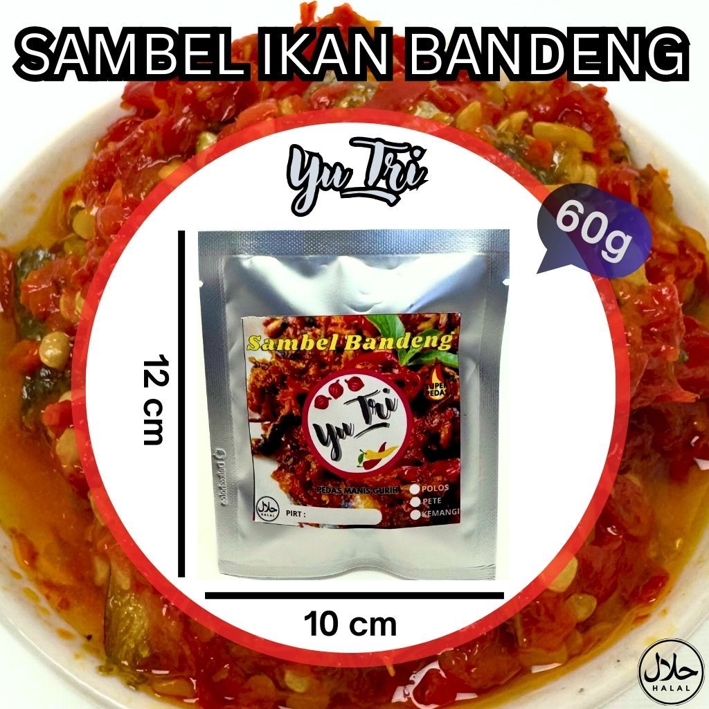 

Sambel Bandeng Pete Balado 60 Gram Pedas Manis Gurih Cabe Merah Kemasan Sachet Lauk Instan Halal