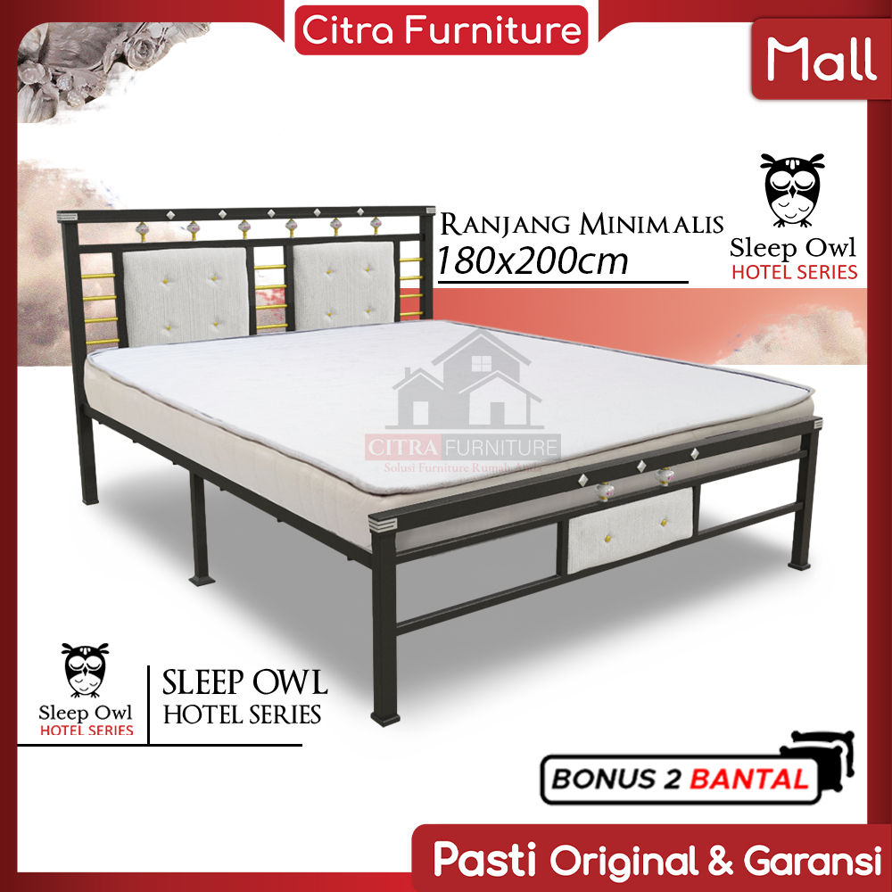 Citra Furniture SHUMO ® Ranjang Besi Minimalis|Divan Rangka Tempat Tidur Springbed Kasur140X200 CTR3