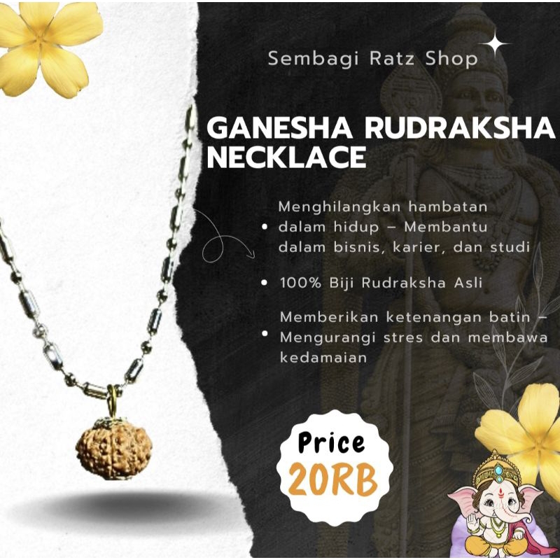 Ganesha Rudraksha Necklace | Kalung Rudraksha Ganesha