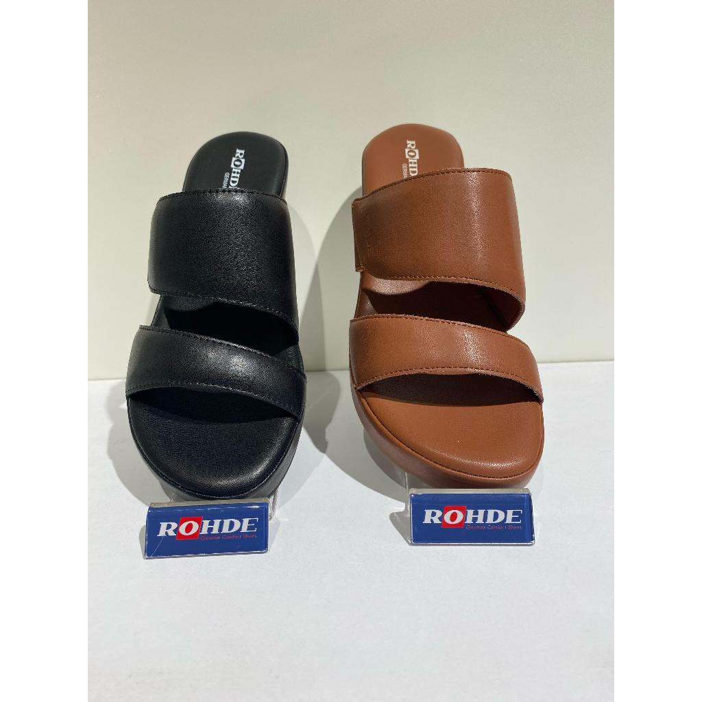 Rohde 7101 Sandal Wedges Warna Brown dan Black