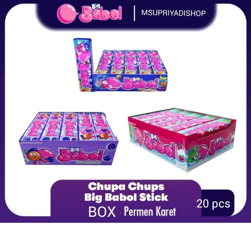 

Chupa chups Babol Stick Box Isi 20pcs x20g Permen Manis Karet