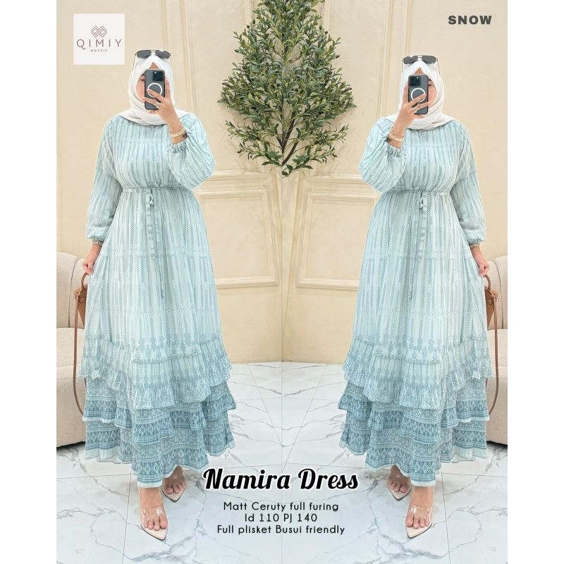[[ READY STOKK ]] NAMIRA DRESS BY QIMIY MISELA DRESS ORI BY SIGNADILA NAIMITA SET OUTER DRESS UWAIS 