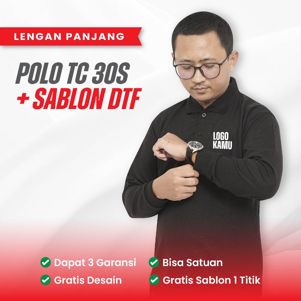 POLO SHIRT CUSTOM SABLON SATUAN | SERAGAM KERJA KARYAWAN TOKO/KANTOR | KAOS KERAH LENGAN PANJANG