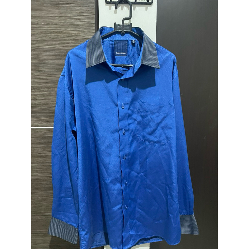 Kemeja Pria Laki Laki Lengan Panjang Stanley Adam Nyaman Digunakan Bahan Ringan Licin