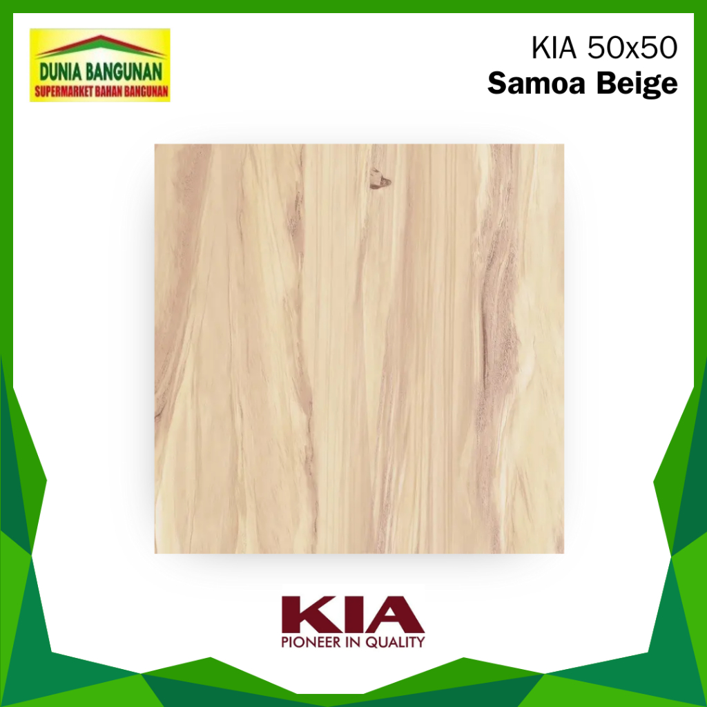 Keramik Lantai 50x50 Motif Kayu KIA Samoa Beige Keramik Doff/ Keramik Lantai Ruang Tamu / Keramik Mo