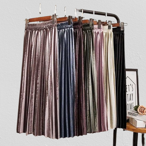 Rok Plisket Bludru  Rok Bludru Premium  Rok Velvet Bludru / Rok Plisket Velvet / Pleated Skirt