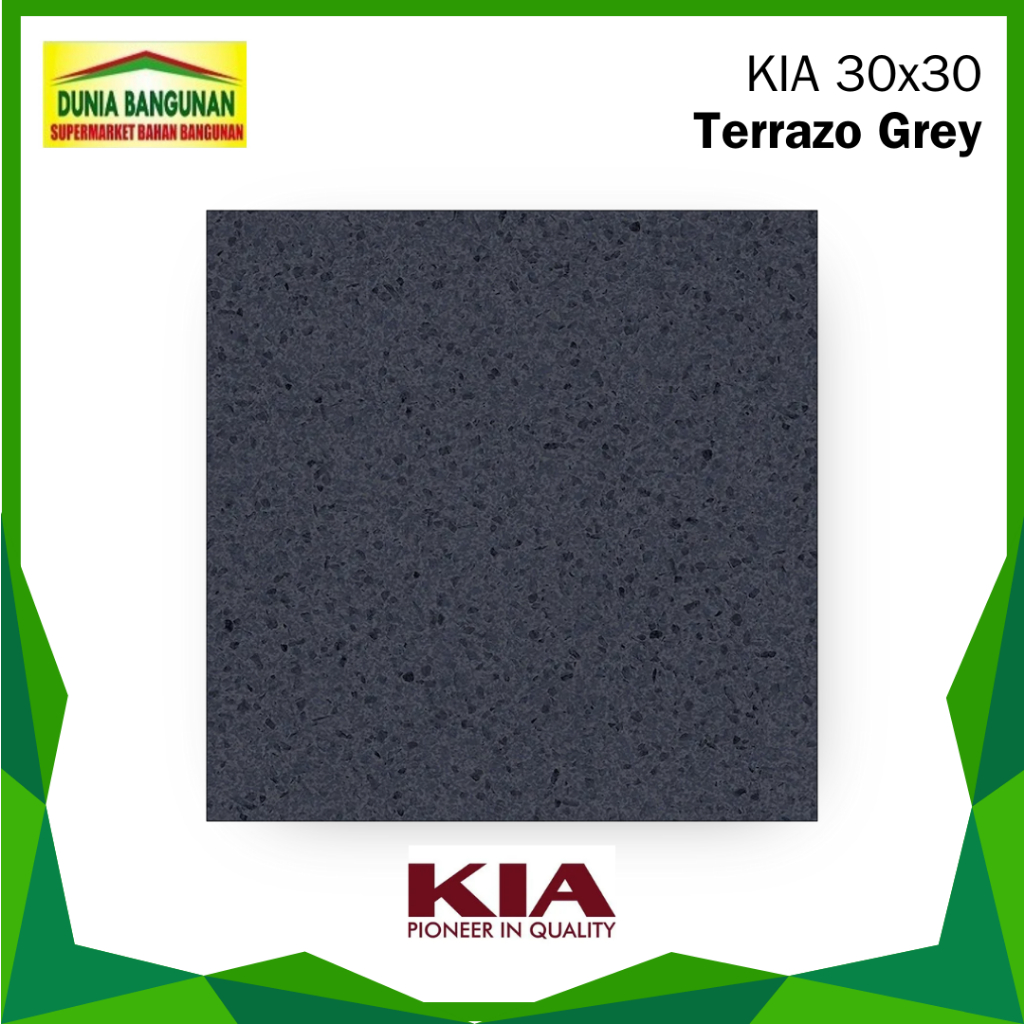 Keramik KIA Terrazo Grey 30x30 Keramik Kasar / Keramik Lantai 30x30 Hitam/ Keramik Lantai Garasi/ Ke