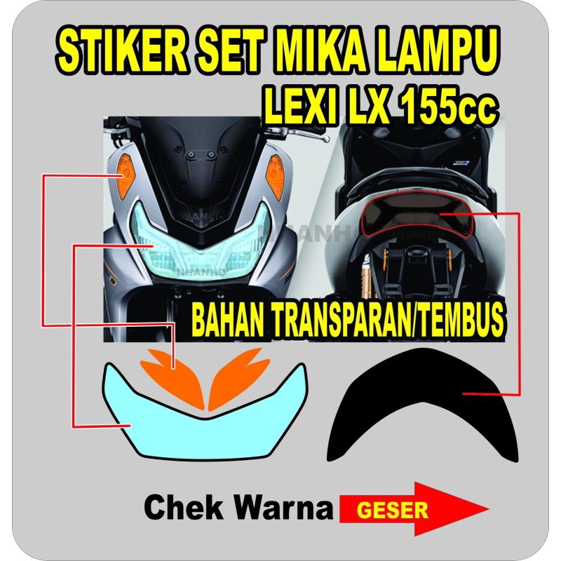 Stiker mika lampu LEXI LX 155