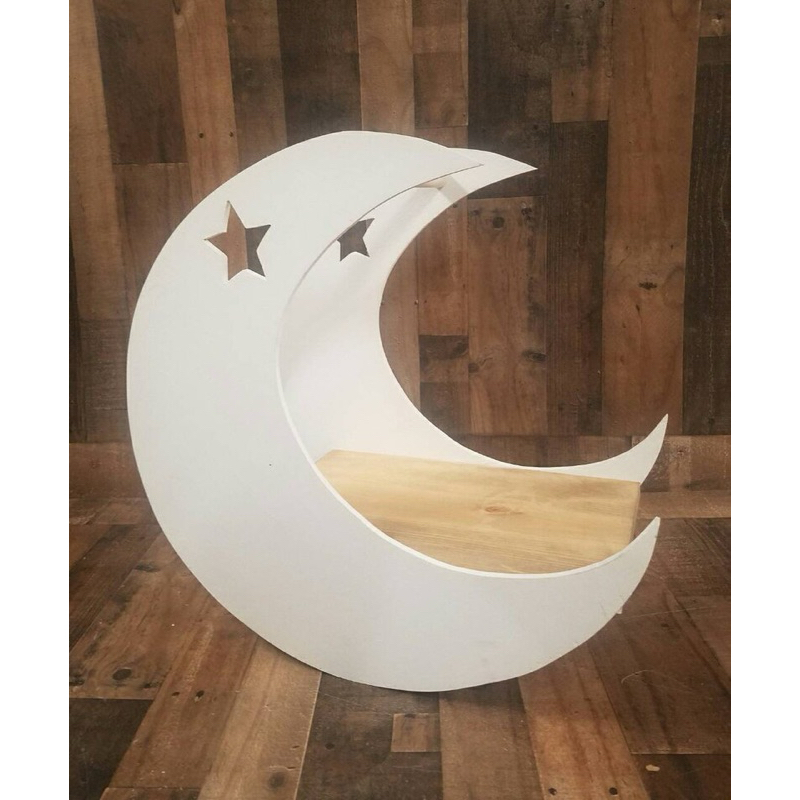 Tempat tidur bayi properti foto bayi background foto bentuk bulan