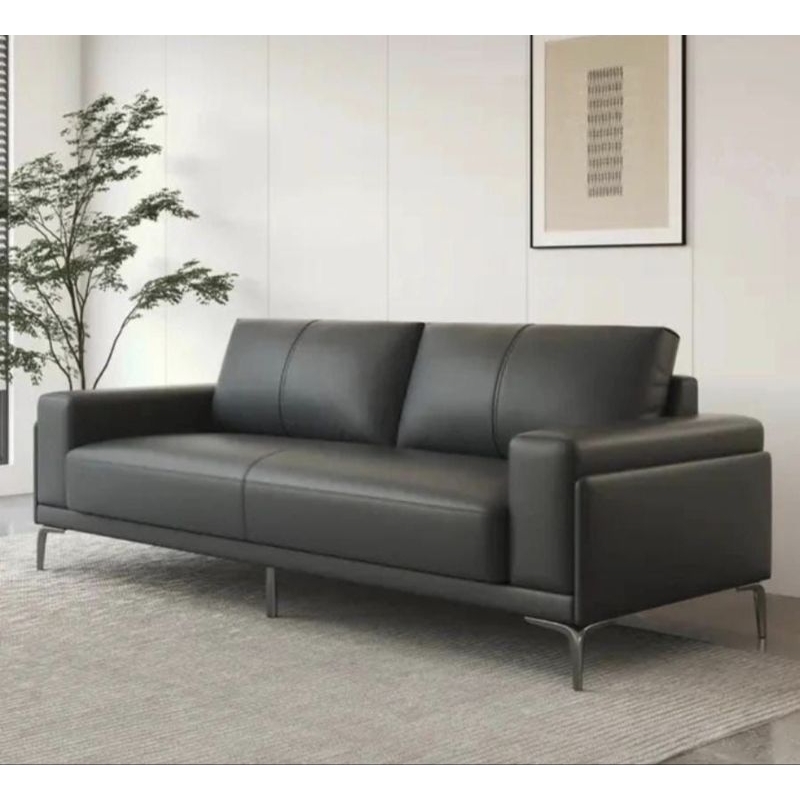 sofa kulit 2 seater bahan kulit premiun