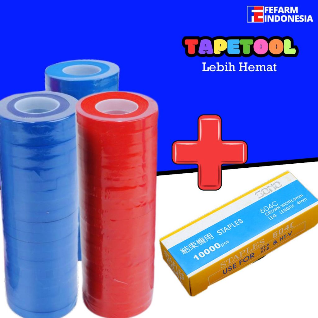 

Pita Tapetool Paket 60 Roll + 1 Kotak Staples FEFARM