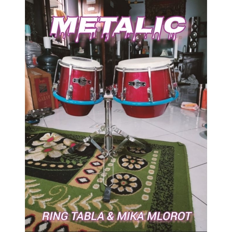 Kendang ketipung Ring V/8 & Ring Tabla + mika melorot kualitas premium